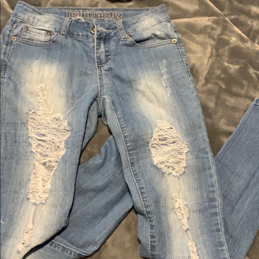 love culture distressed jeans